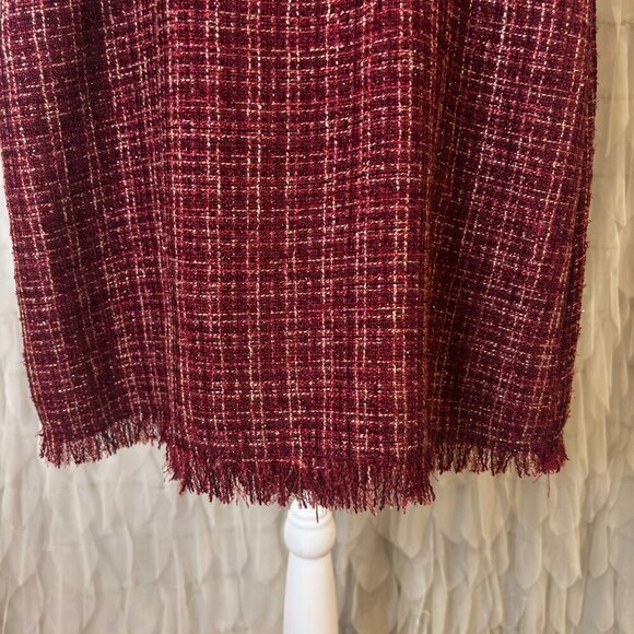 Mi Ami for Francesca’s Burgundy Tweed Button Front Mini Dress | Women's Size XS - Picture 8 of 9